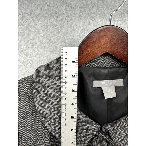 Ann Taylor Petites Womens Jacket Size 0P Dark Gray Long Sleeve Full Button - Picture 8 of 14